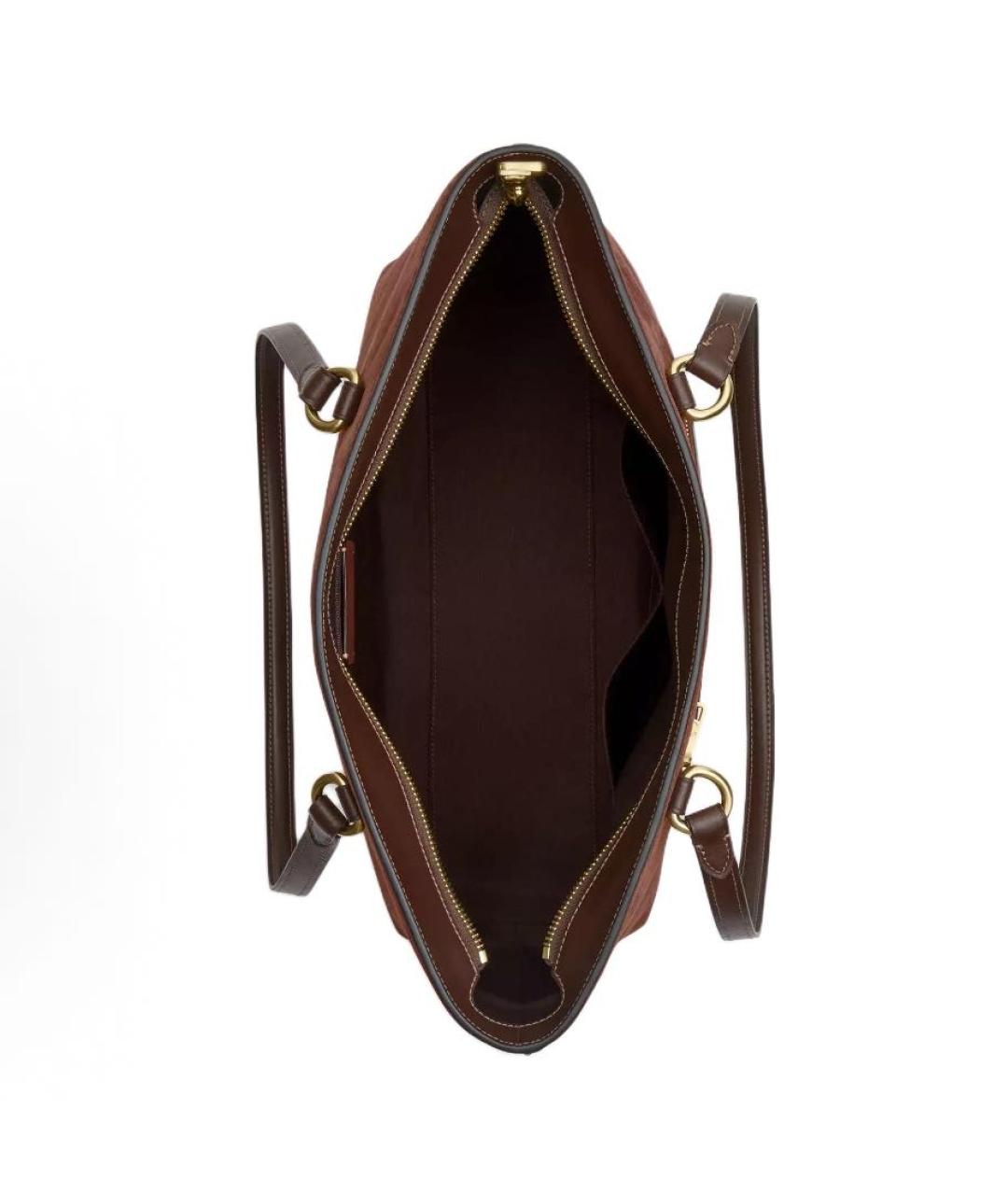 COACH Коричневая замшевая сумка тоут, фото 3