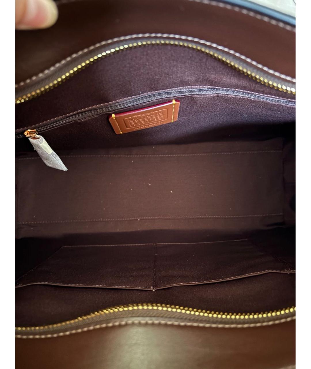 COACH Коричневая замшевая сумка тоут, фото 7