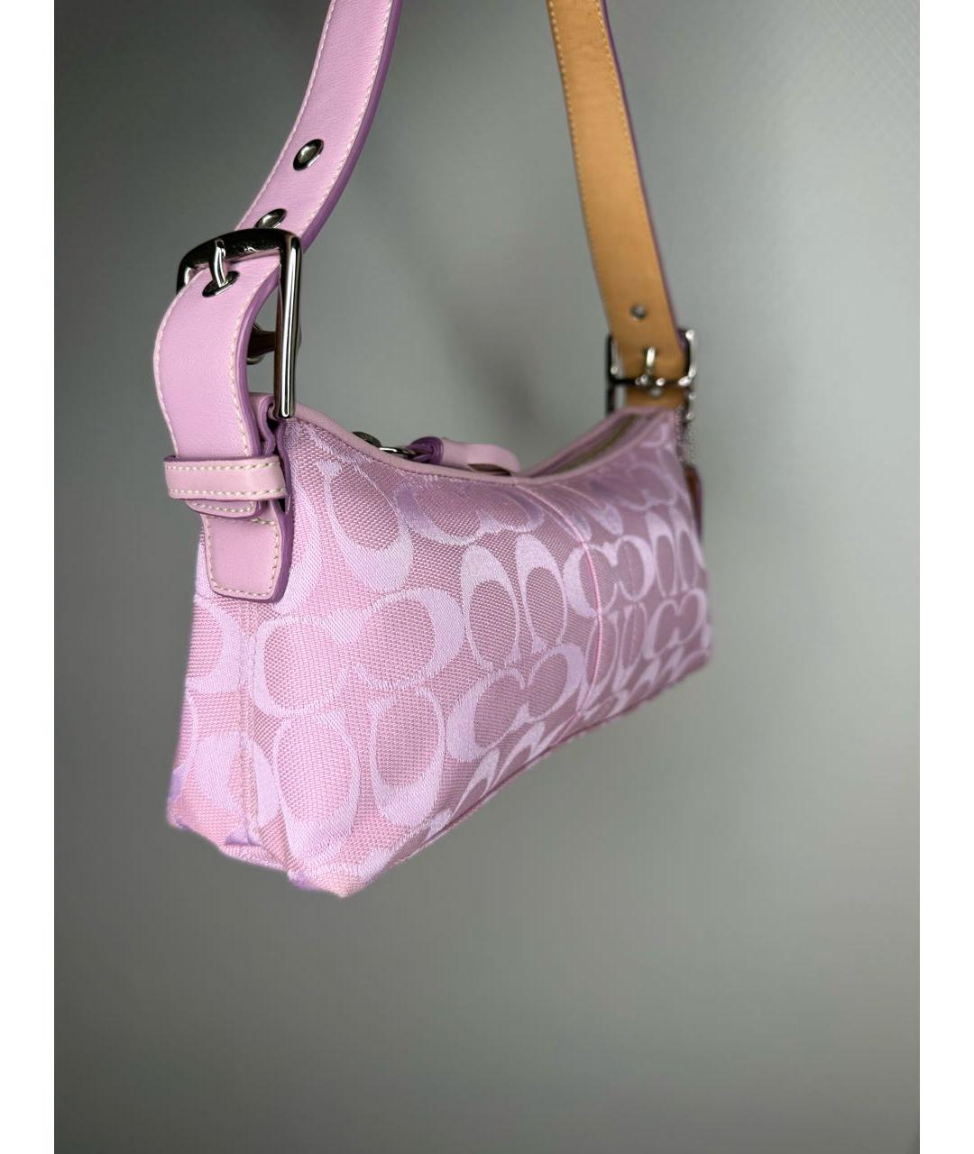 COACH Розовая сумка с короткими ручками, фото 5