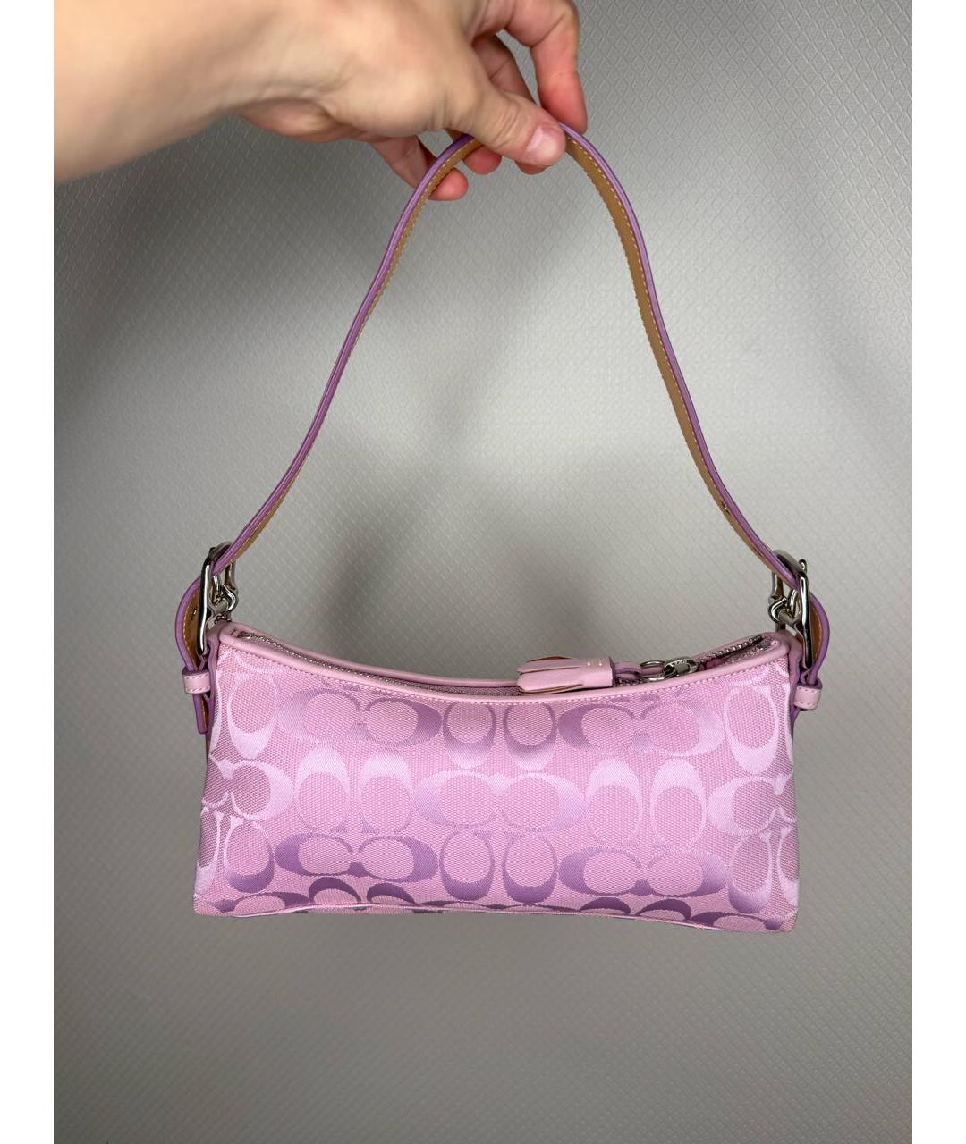 COACH Розовая сумка с короткими ручками, фото 8