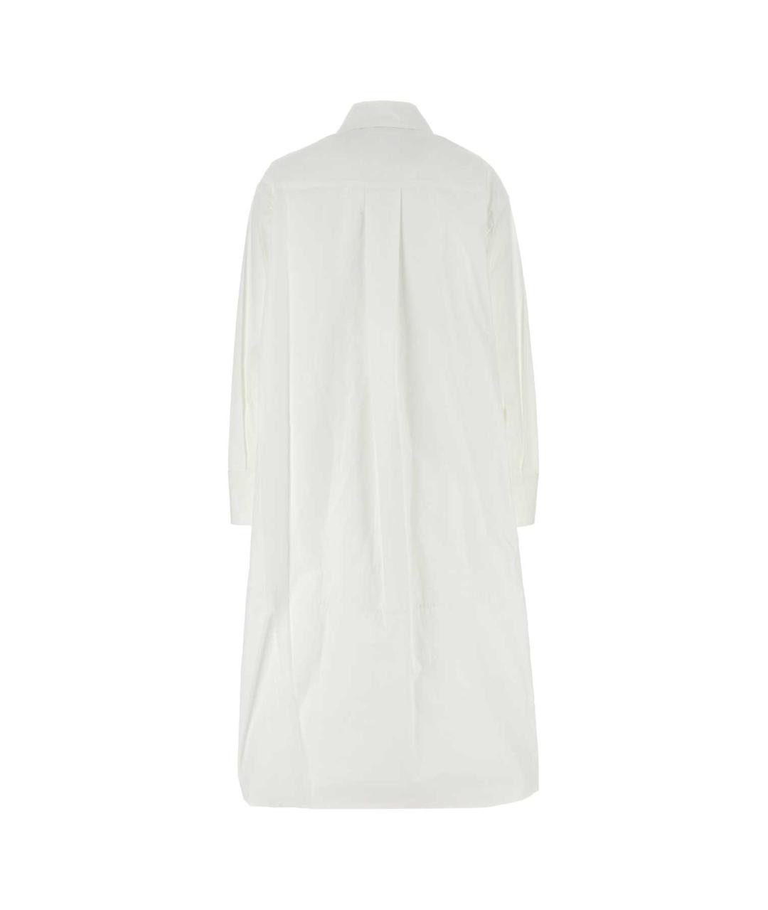 JIL SANDER Белое хлопковое повседневное платье, фото 2