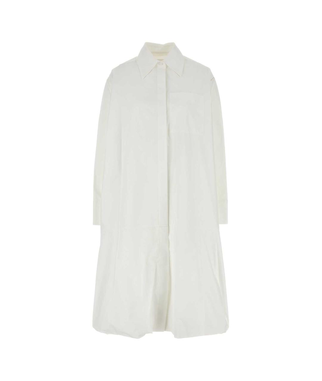 JIL SANDER Белое хлопковое повседневное платье, фото 1