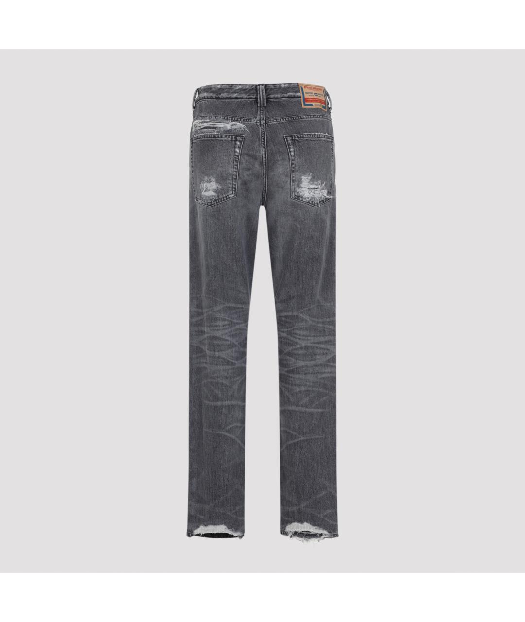 DIESEL Серые хлопковые прямые джинсы, фото 2