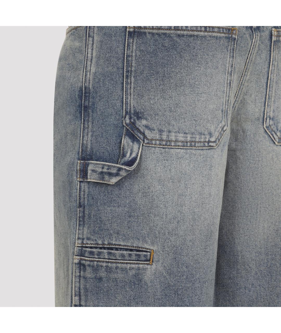 COURREGES Голубые хлопковые джинсы клеш, фото 4