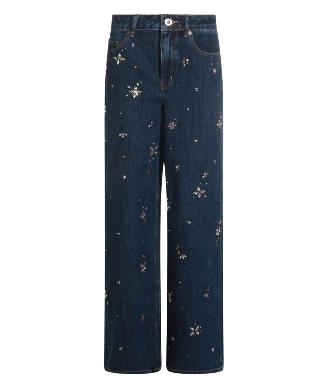 SELF-PORTRAIT Синие хлопковые прямые джинсы, фото 1