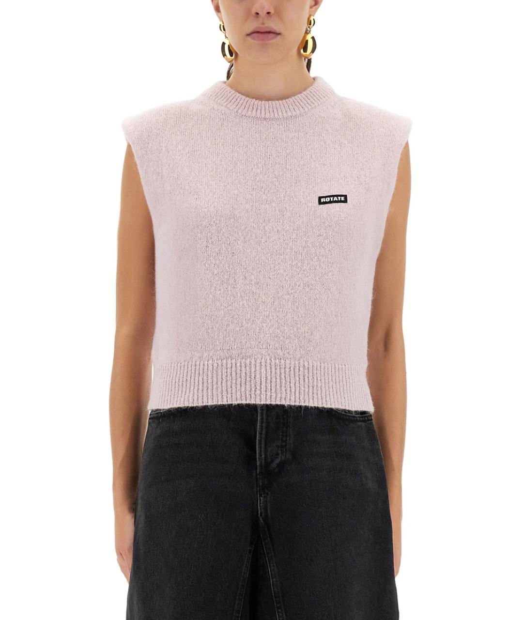 ROTATE Розовая шерстяная жилетка, фото 2