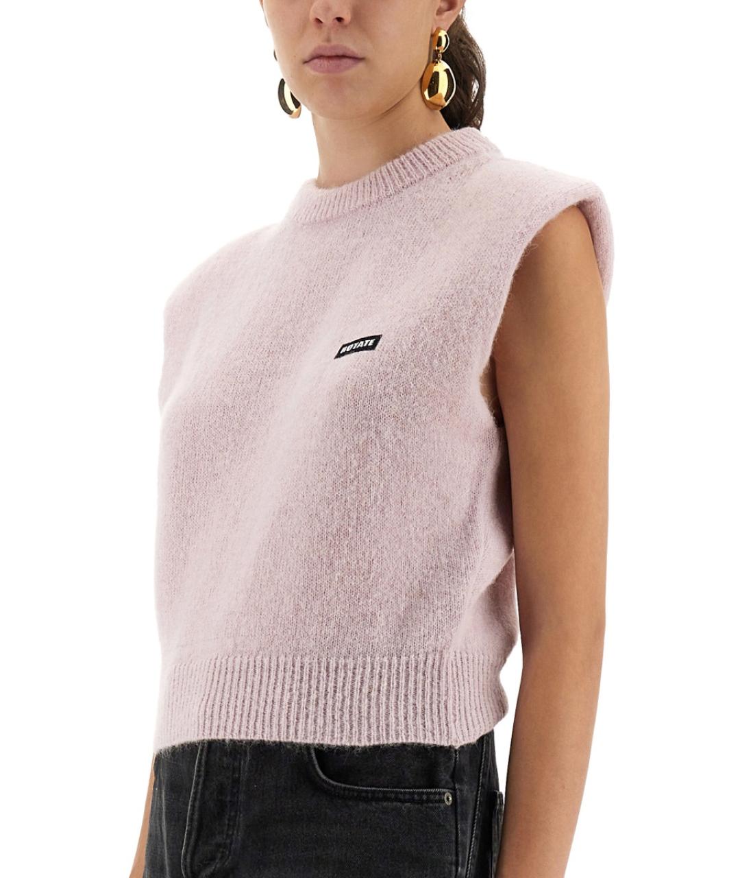 ROTATE Розовая шерстяная жилетка, фото 5