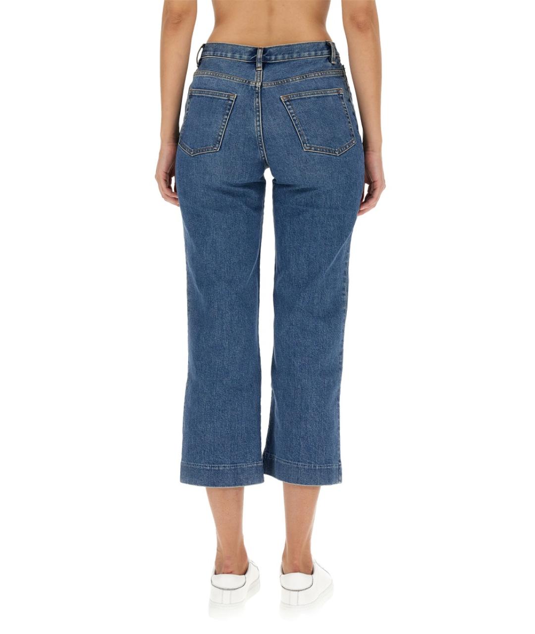 A.P.C. Голубые хлопковые прямые джинсы, фото 4