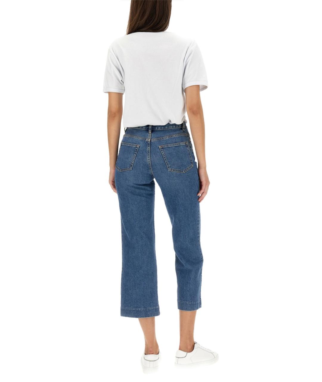 A.P.C. Голубые хлопковые прямые джинсы, фото 3