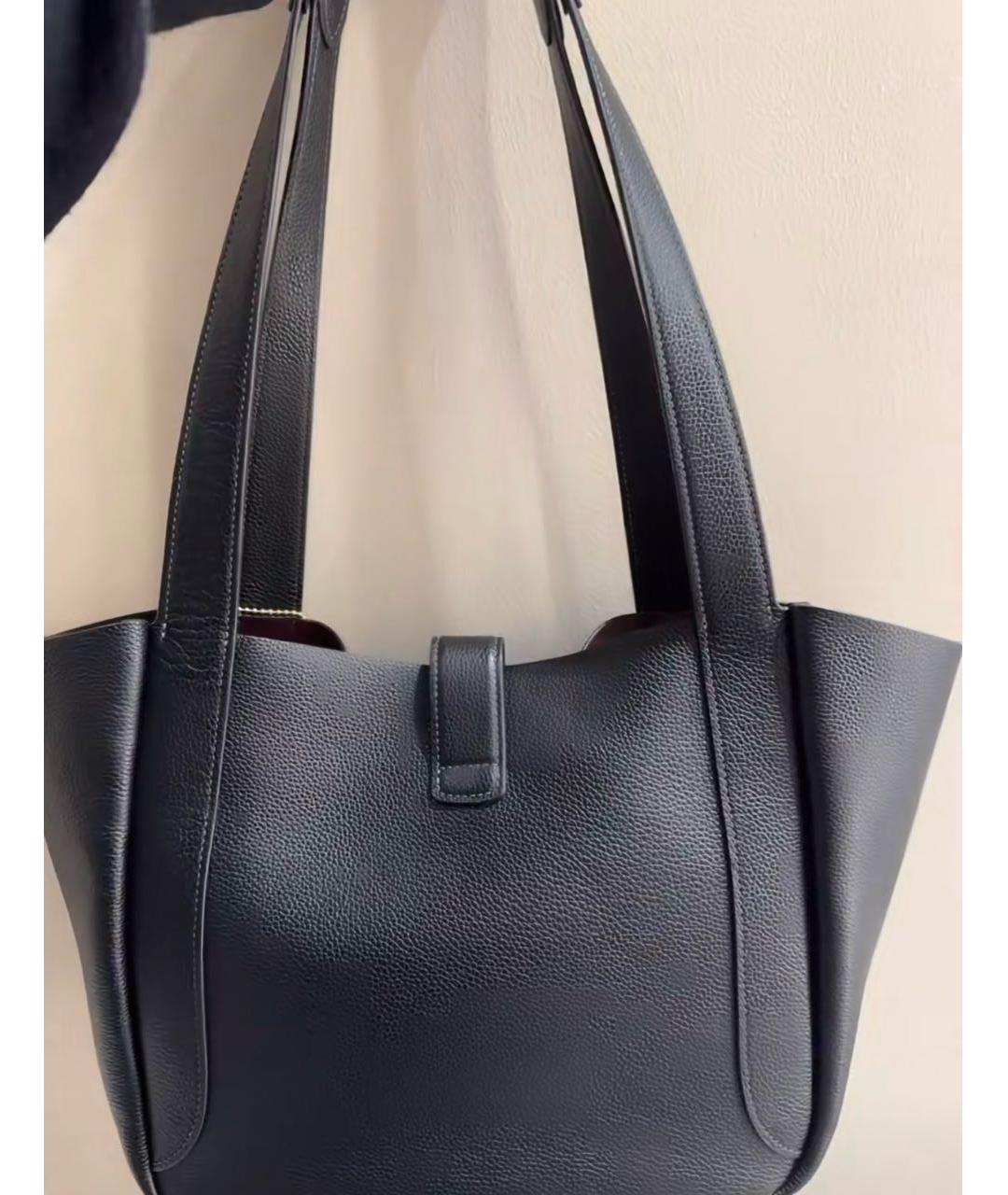 COACH Черная кожаная сумка тоут, фото 7