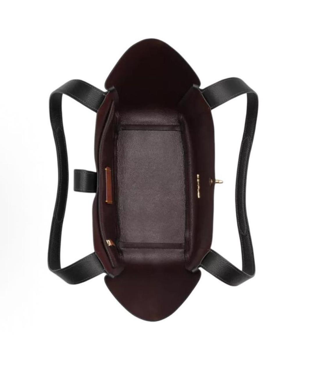 COACH Черная кожаная сумка тоут, фото 3