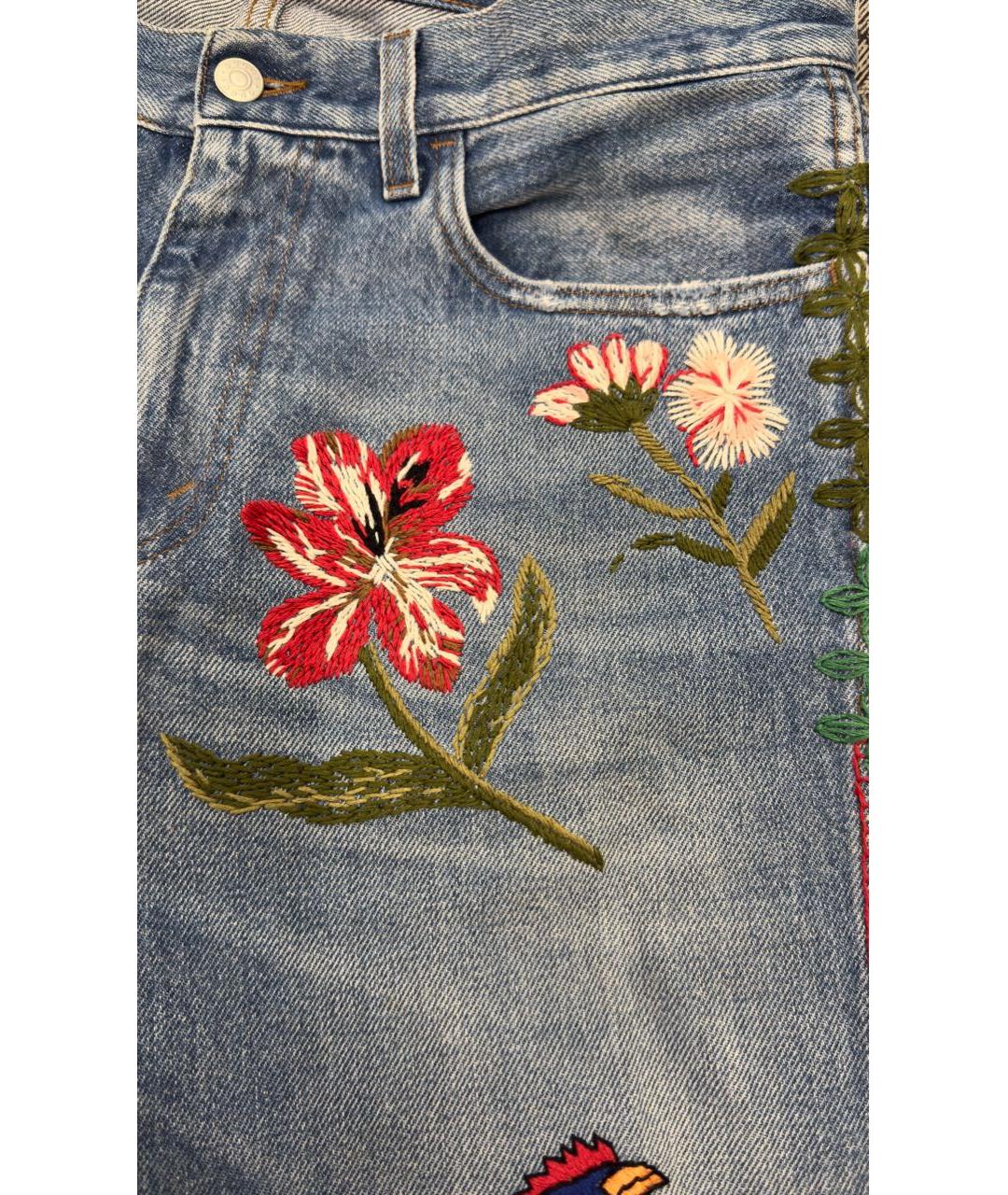 GUCCI Голубые хлопковые джинсы скинни, фото 4