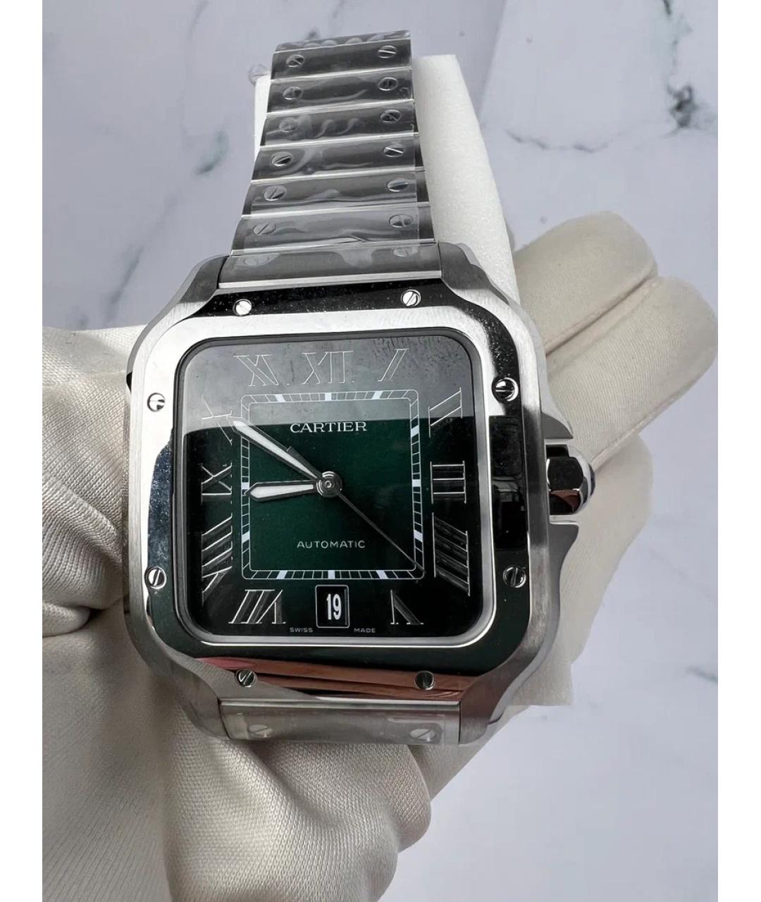 CARTIER Зеленые металлические часы, фото 2