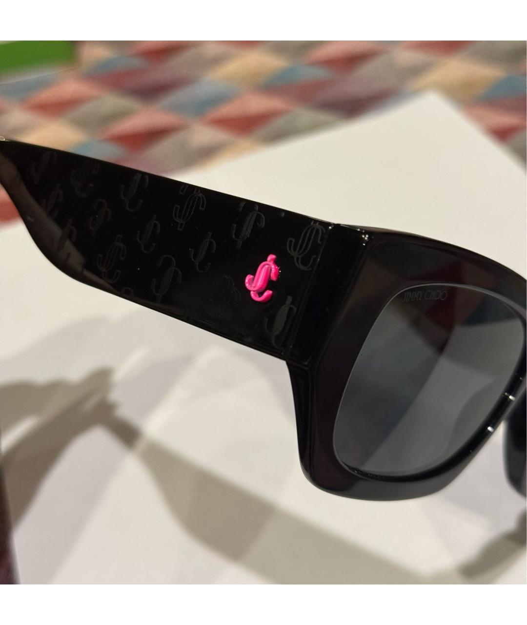JIMMY CHOO Черные пластиковые солнцезащитные очки, фото 3