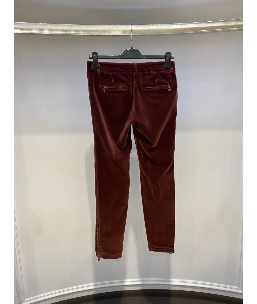 ETRO Бордовые бархатные брюки узкие, фото 2