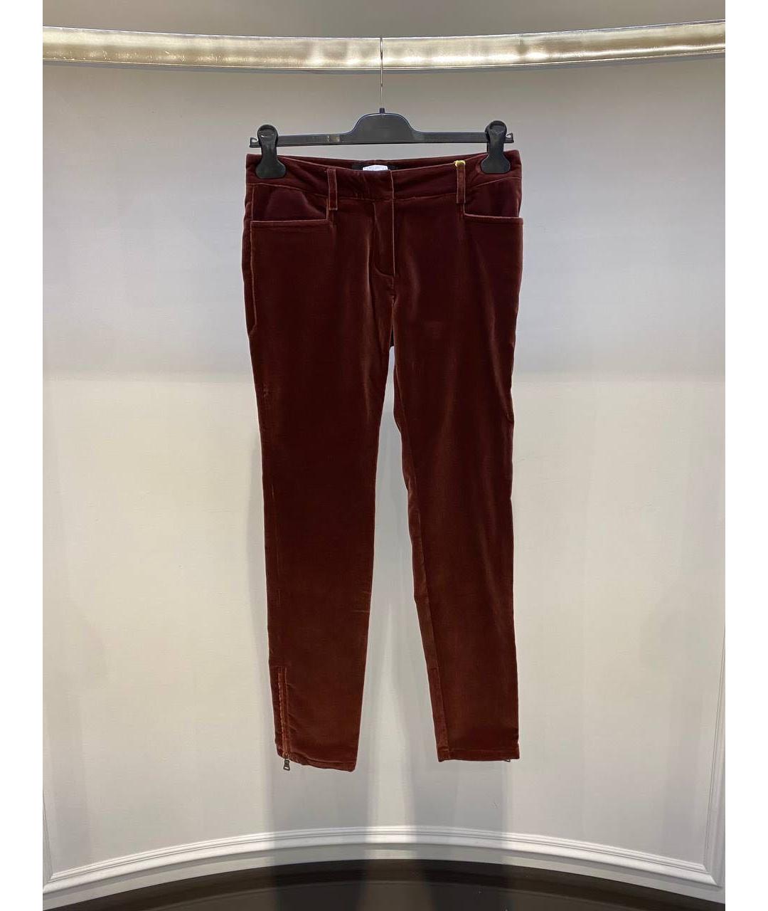 ETRO Бордовые бархатные брюки узкие, фото 3