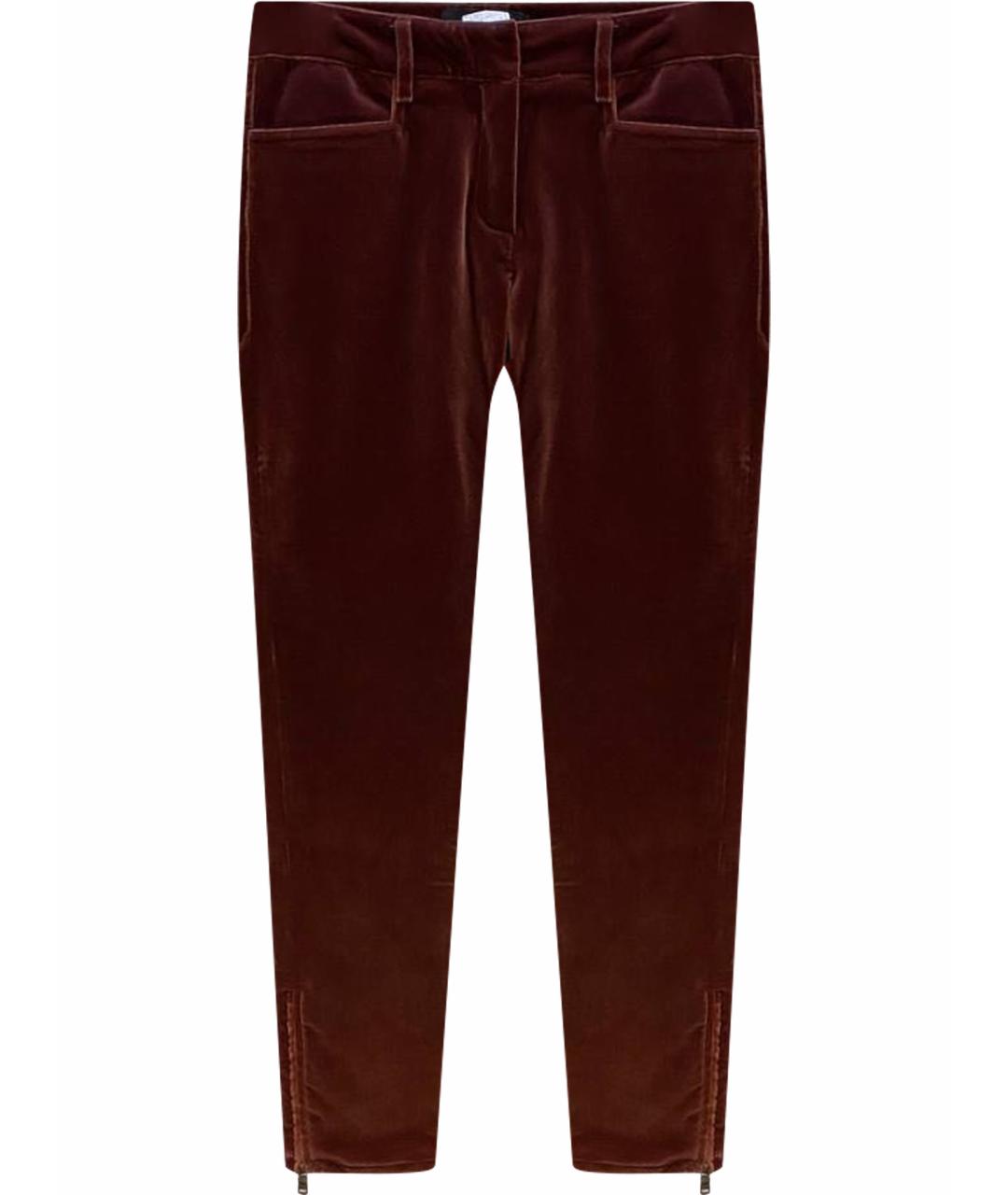 ETRO Бордовые бархатные брюки узкие, фото 1