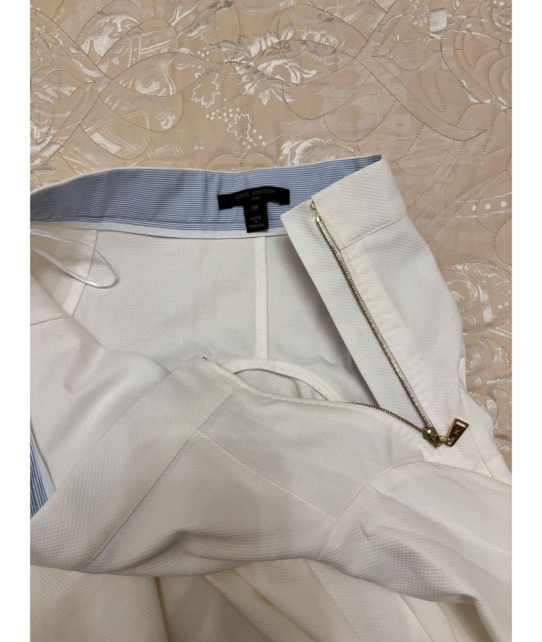 LOUIS VUITTON Белая хлопковая юбка миди, фото 3