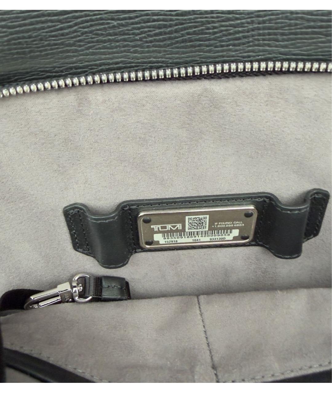 TUMI Черный кожаный рюкзак, фото 2