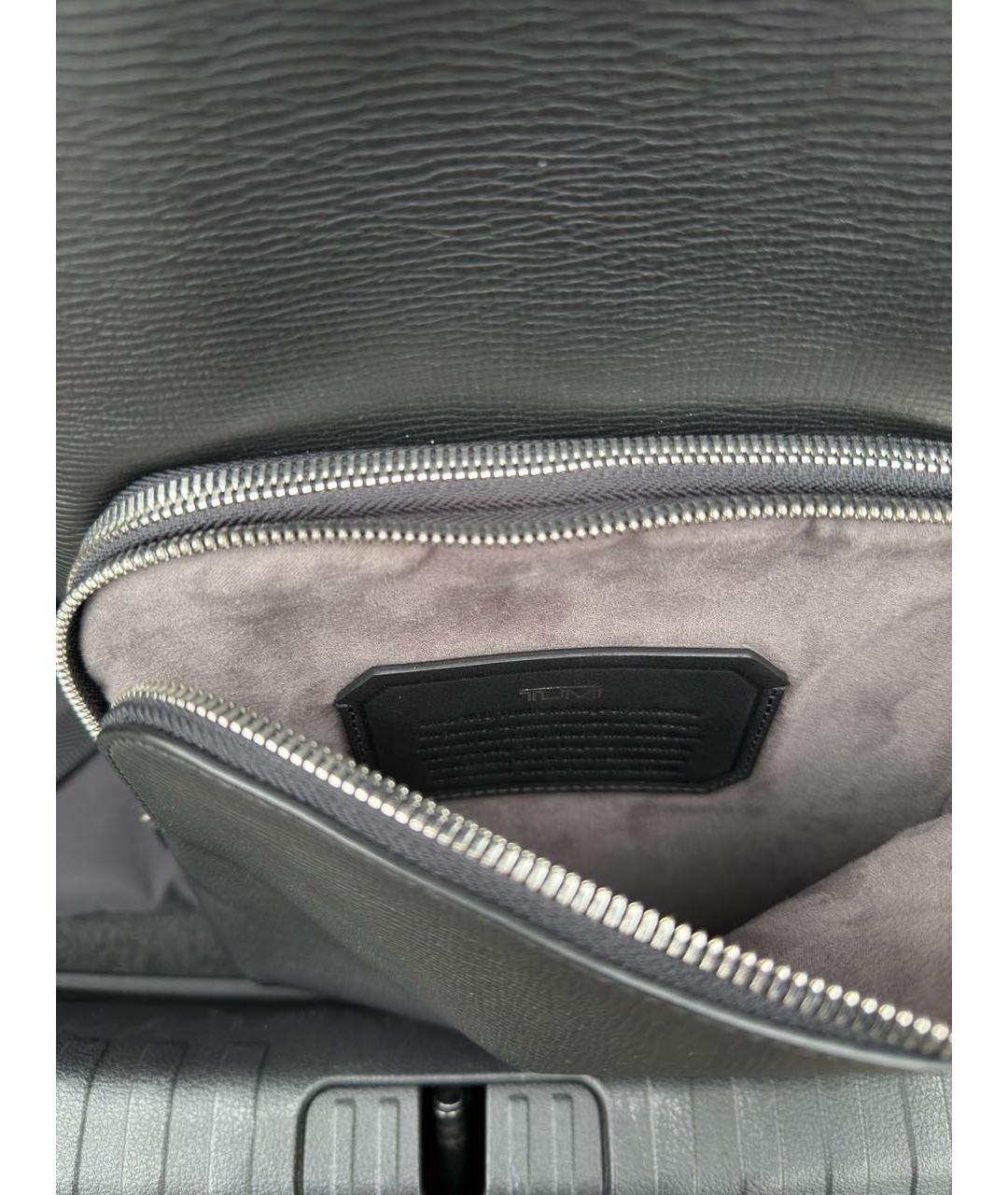 TUMI Черный кожаный рюкзак, фото 6