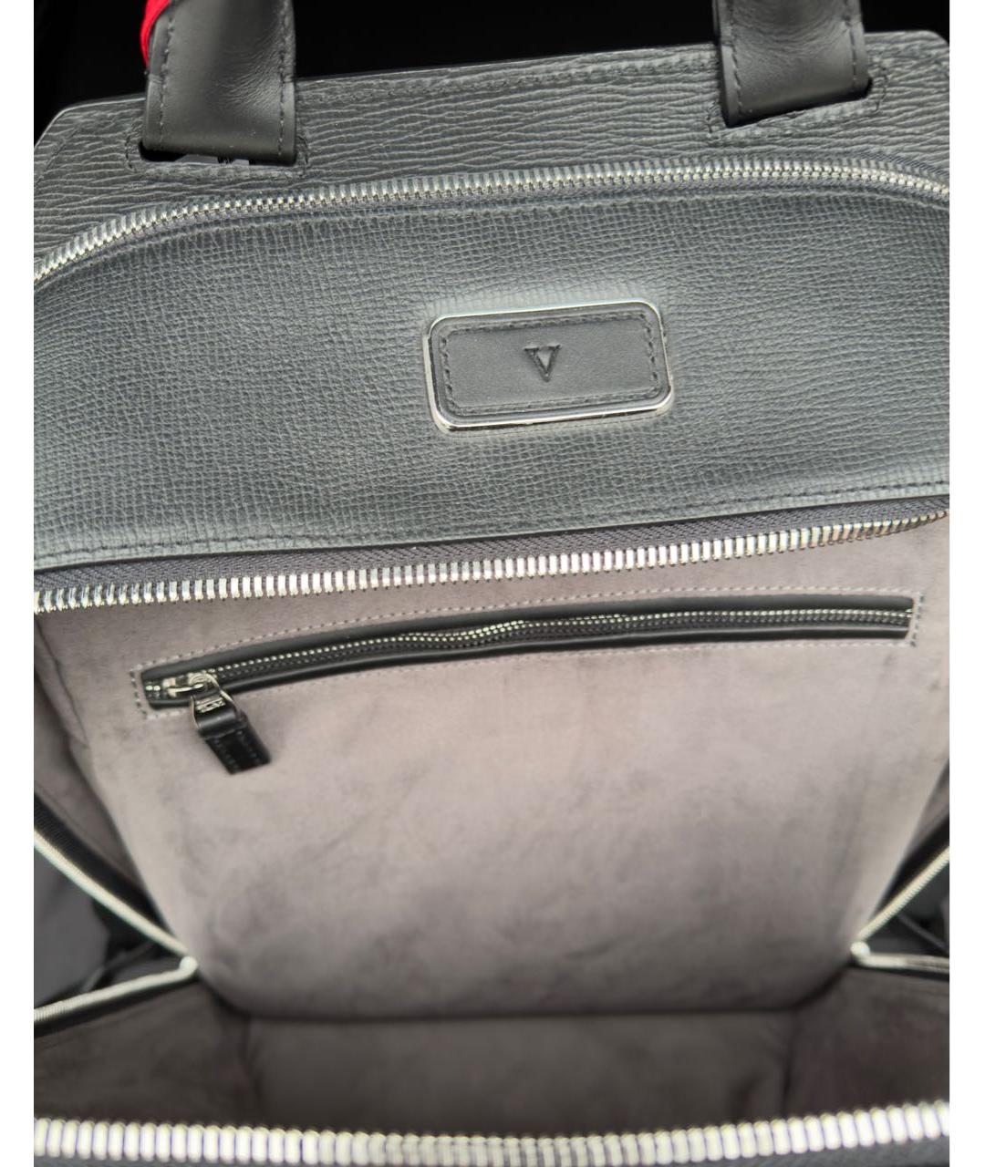 TUMI Черный кожаный рюкзак, фото 4