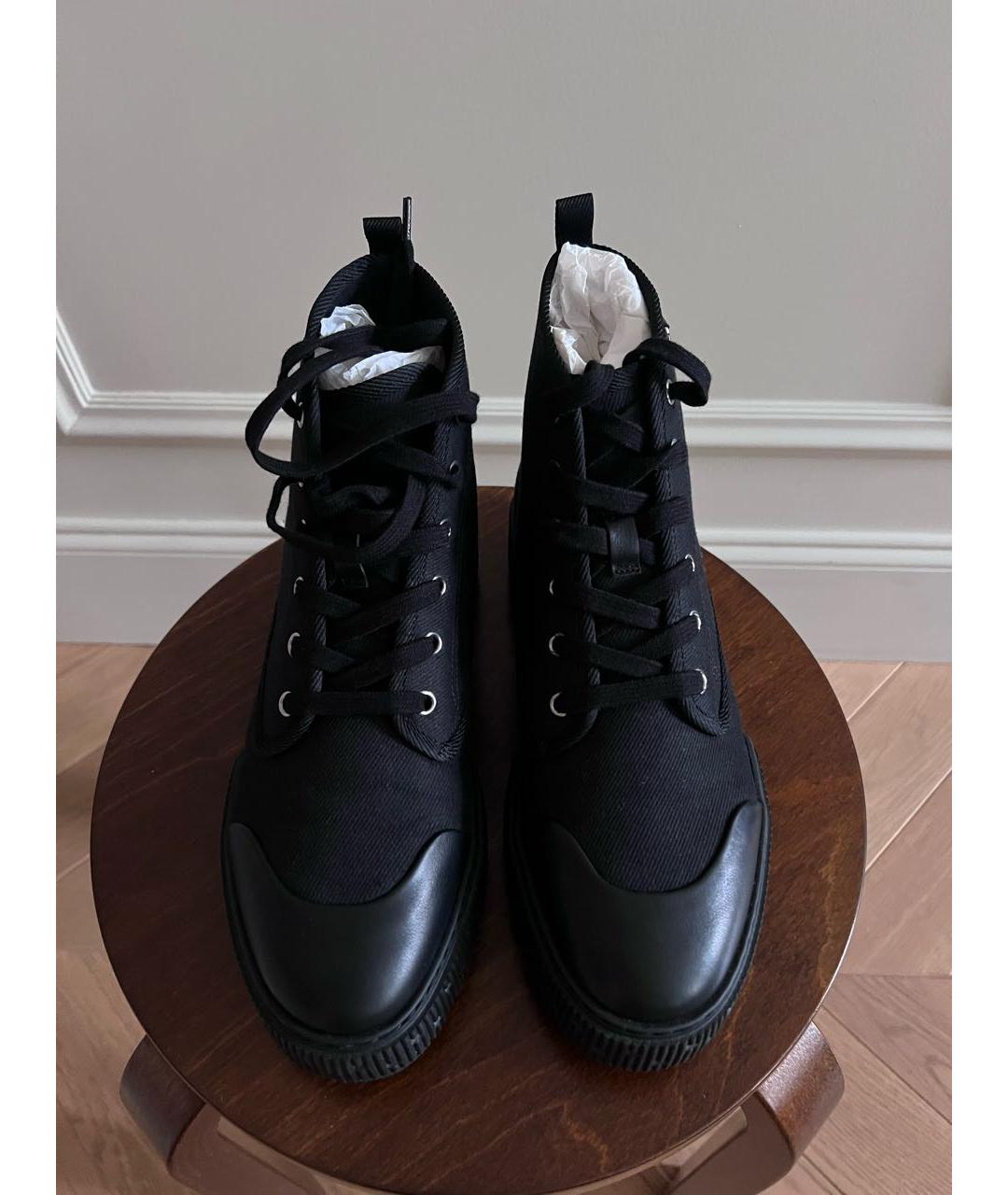 HERMES Черные текстильные высокие ботинки, фото 2