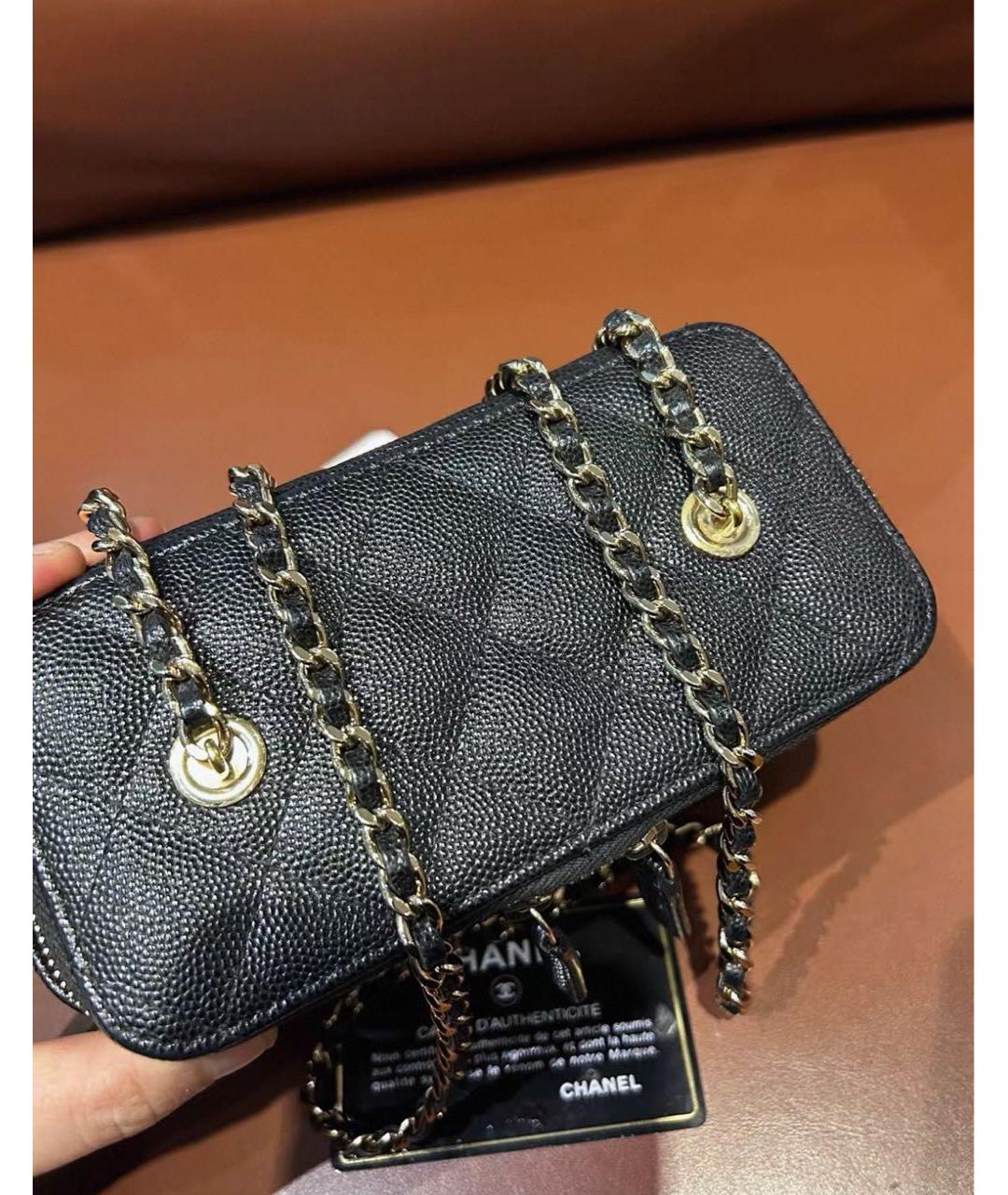 CHANEL Черная кожаная сумка через плечо, фото 5