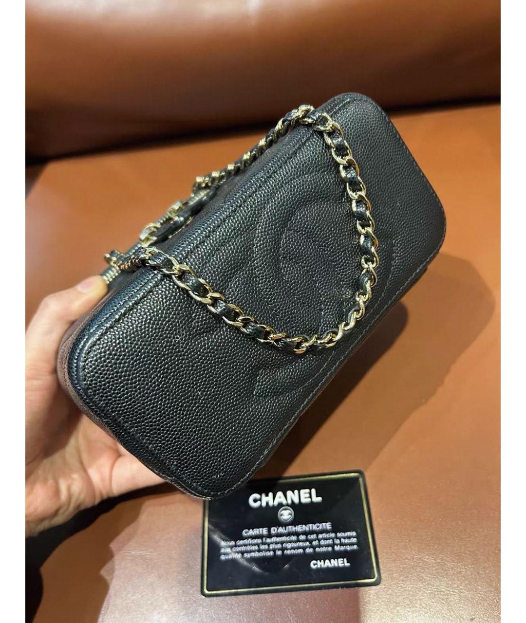 CHANEL Черная кожаная сумка через плечо, фото 6