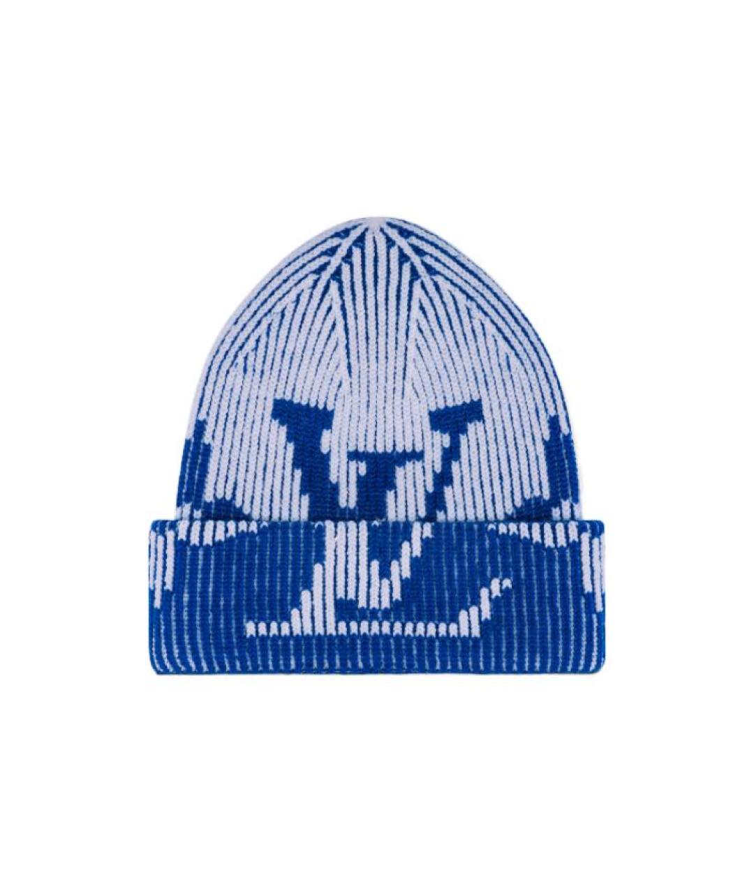 LOUIS VUITTON Синяя шерстяная шапка, фото 1