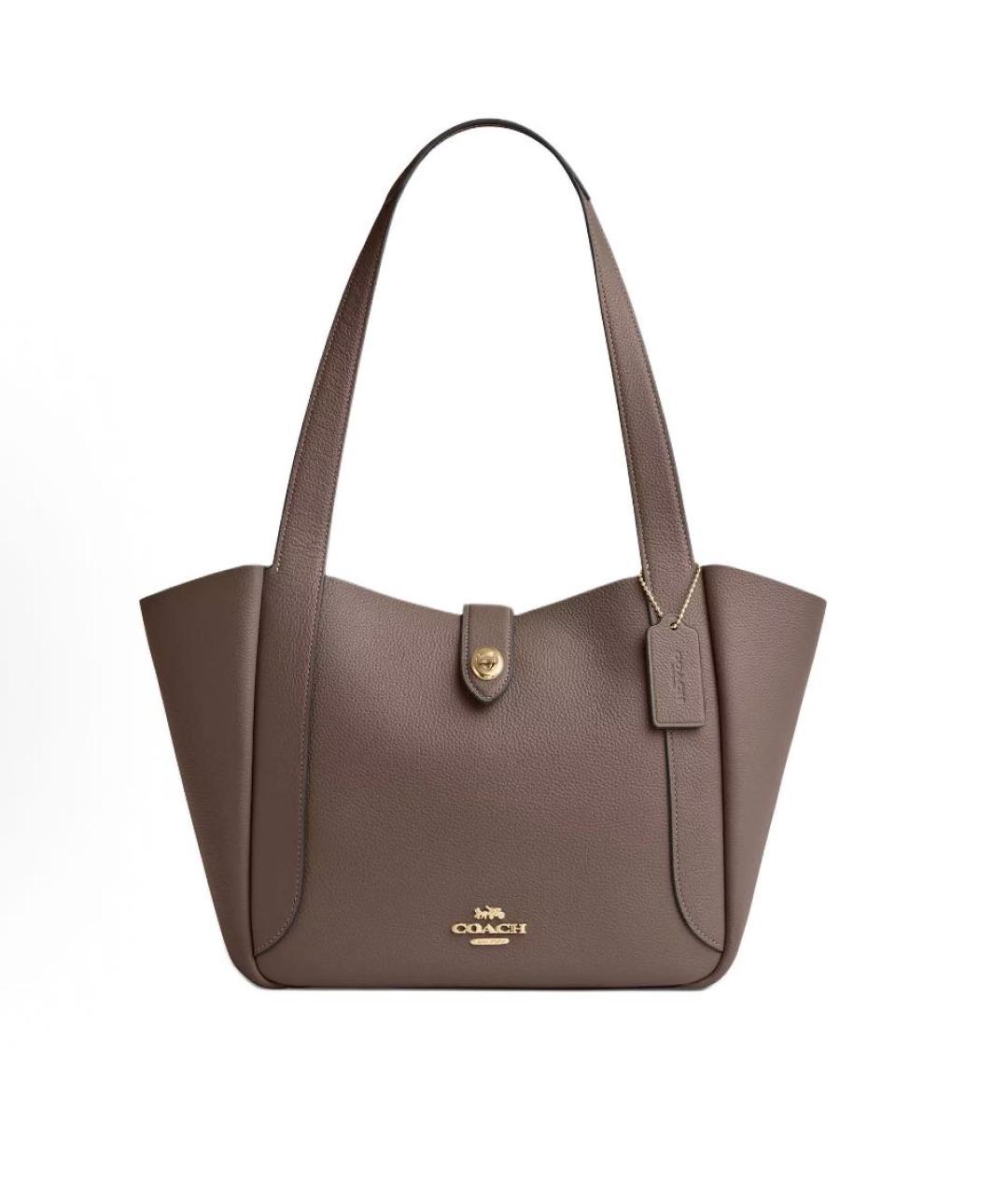 COACH Коричневая кожаная сумка тоут, фото 8