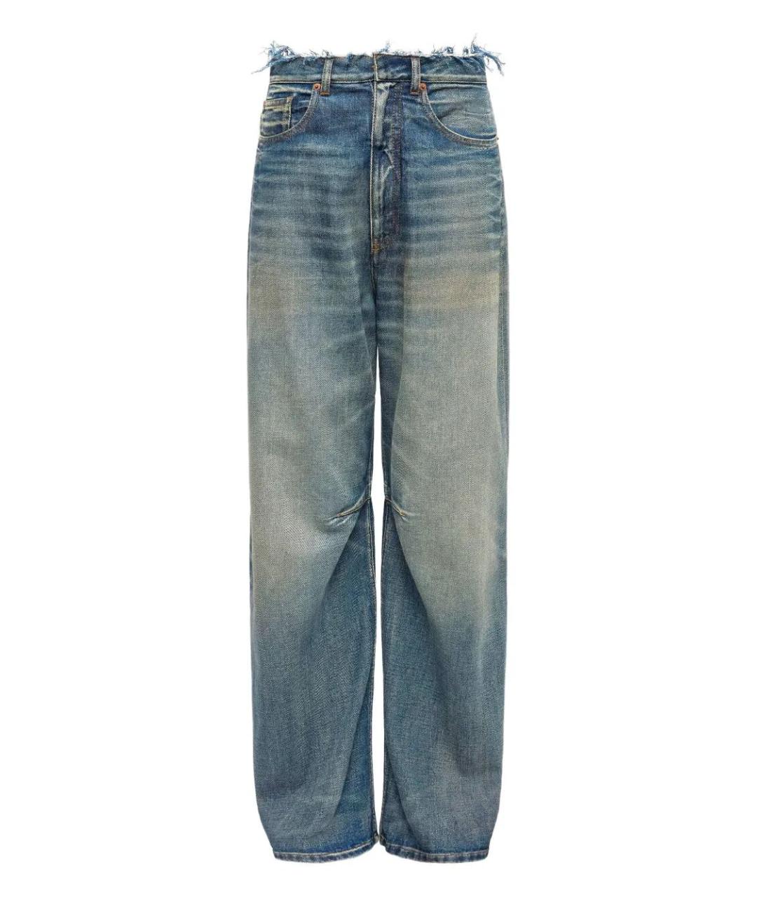 MM6 MAISON MARGIELA Голубые хлопковые прямые джинсы, фото 2
