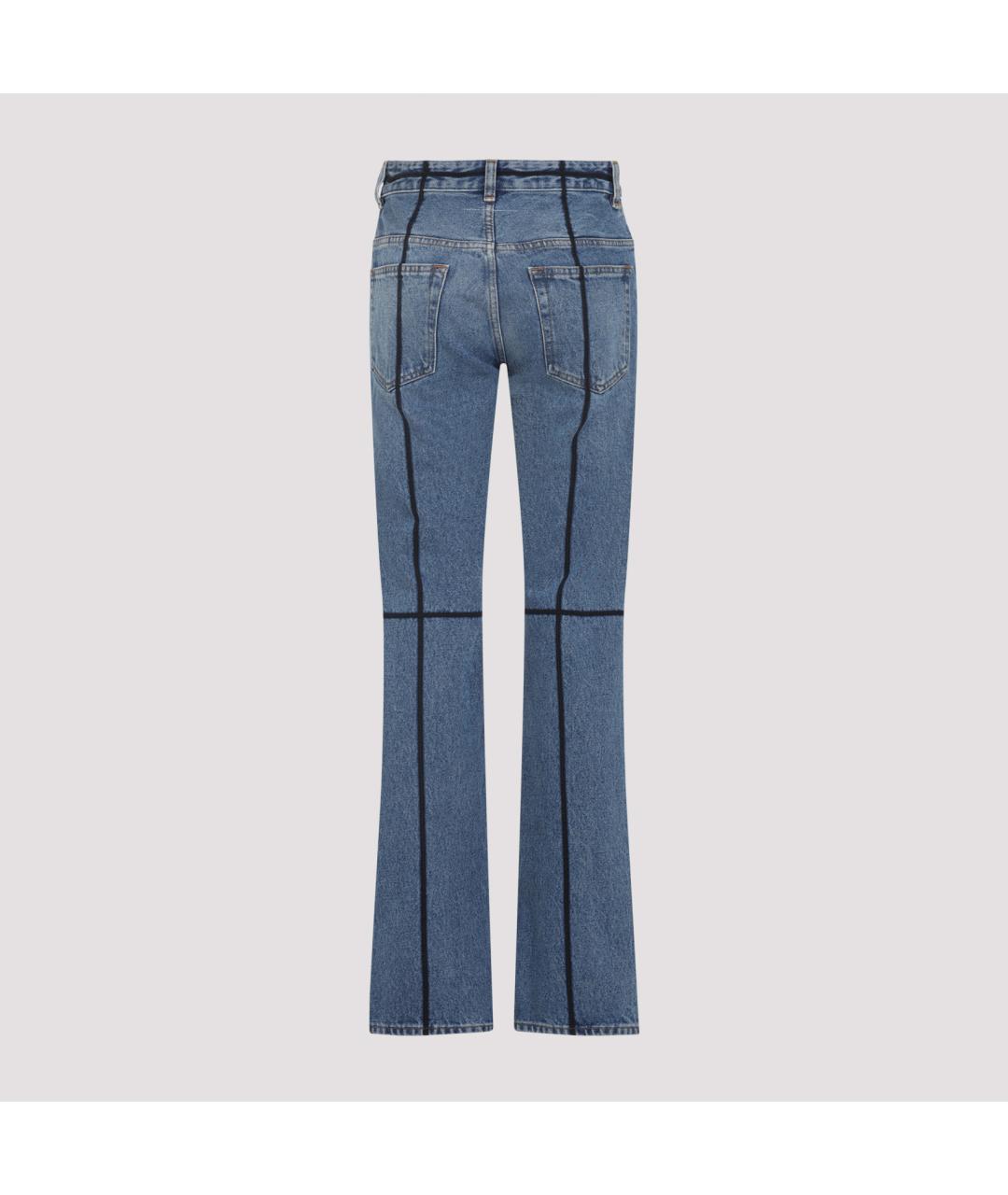 MM6 MAISON MARGIELA Синие хлопковые прямые джинсы, фото 3
