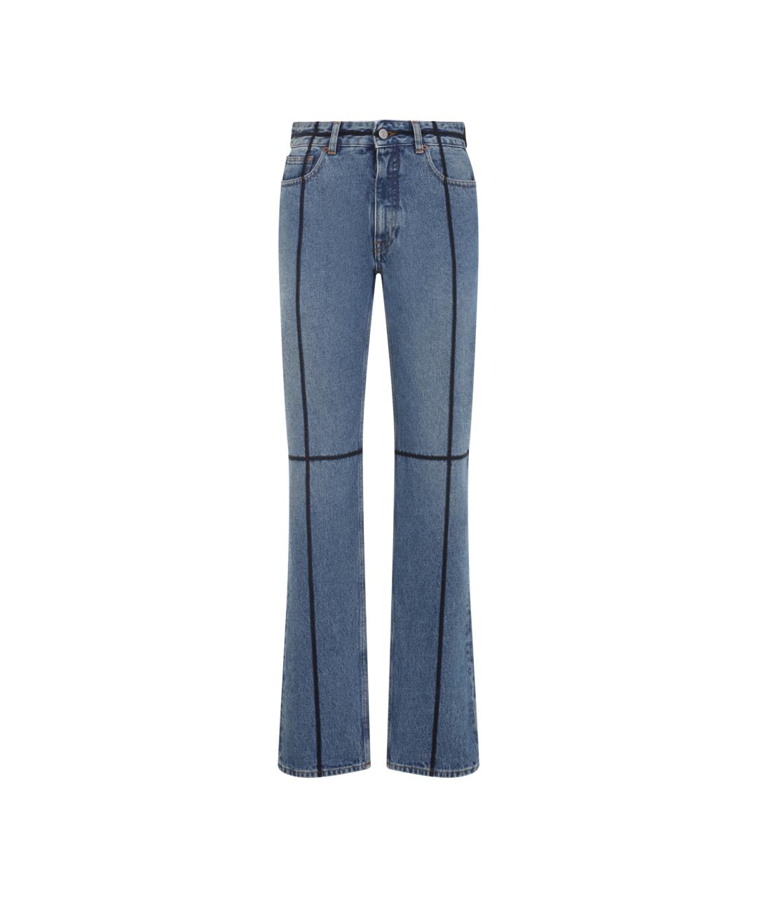 MM6 MAISON MARGIELA Синие хлопковые прямые джинсы, фото 1
