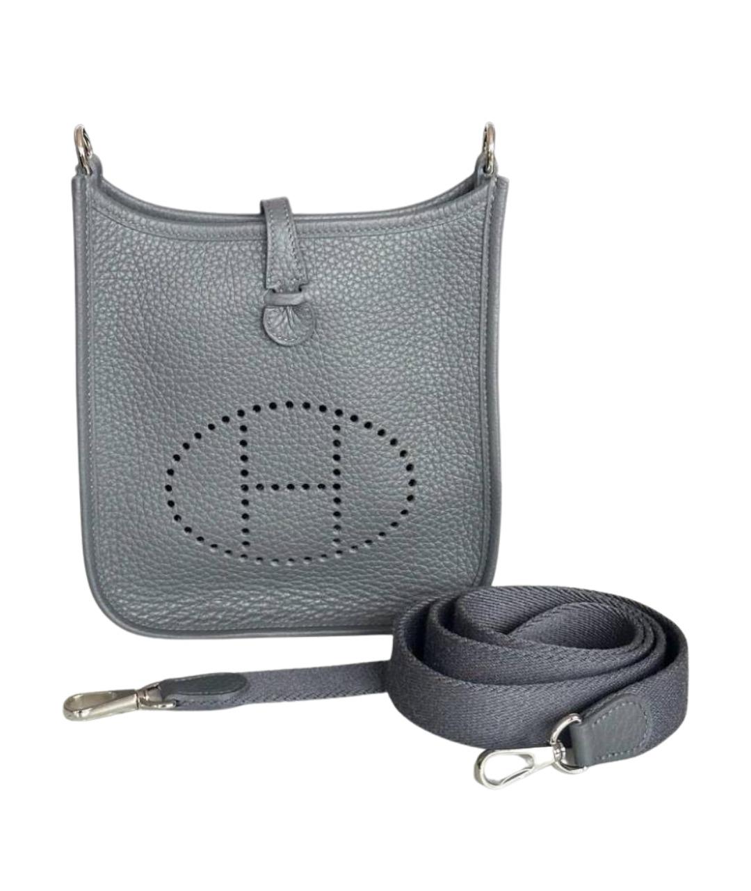 HERMES Серая кожаная сумка через плечо, фото 1