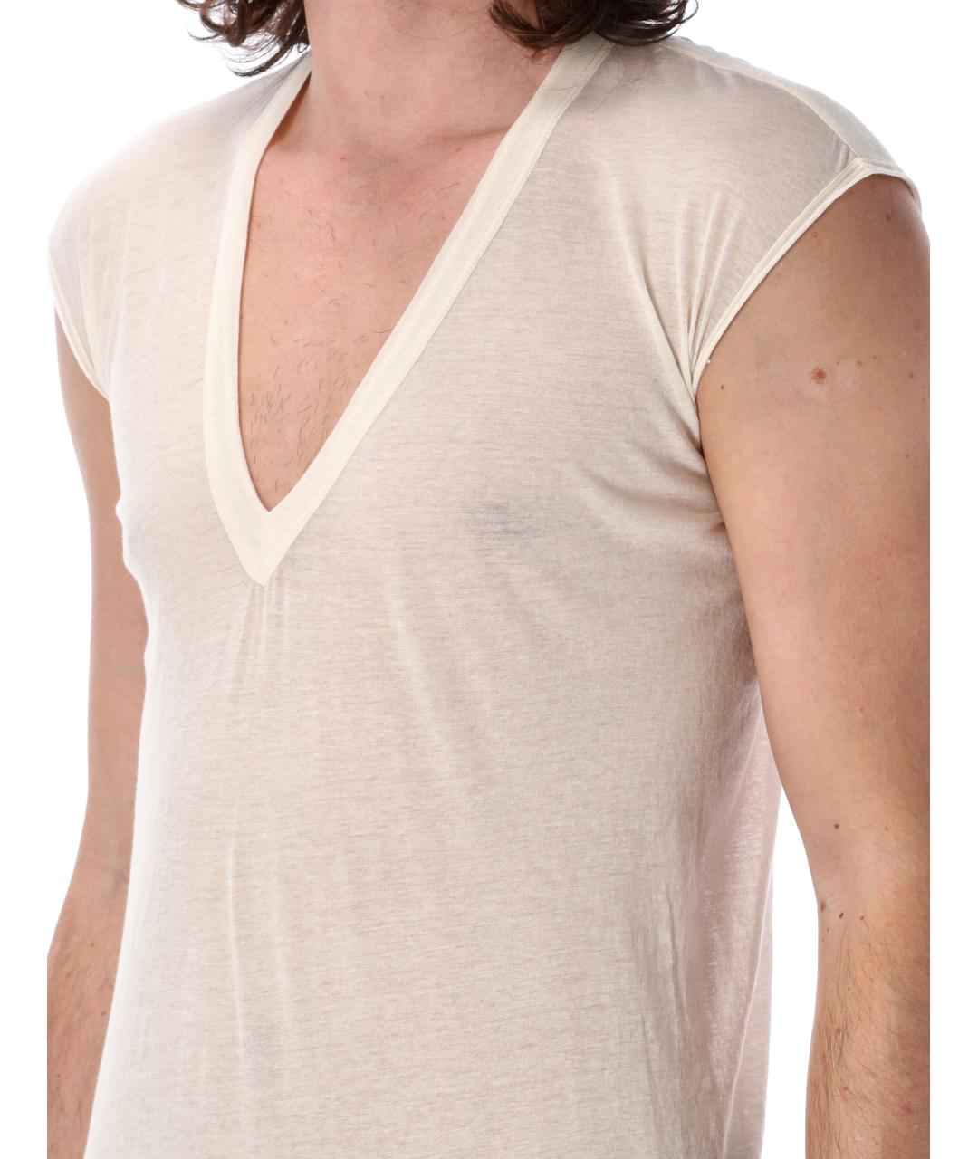 RICK OWENS Антрацитовая хлопковая майка, фото 4