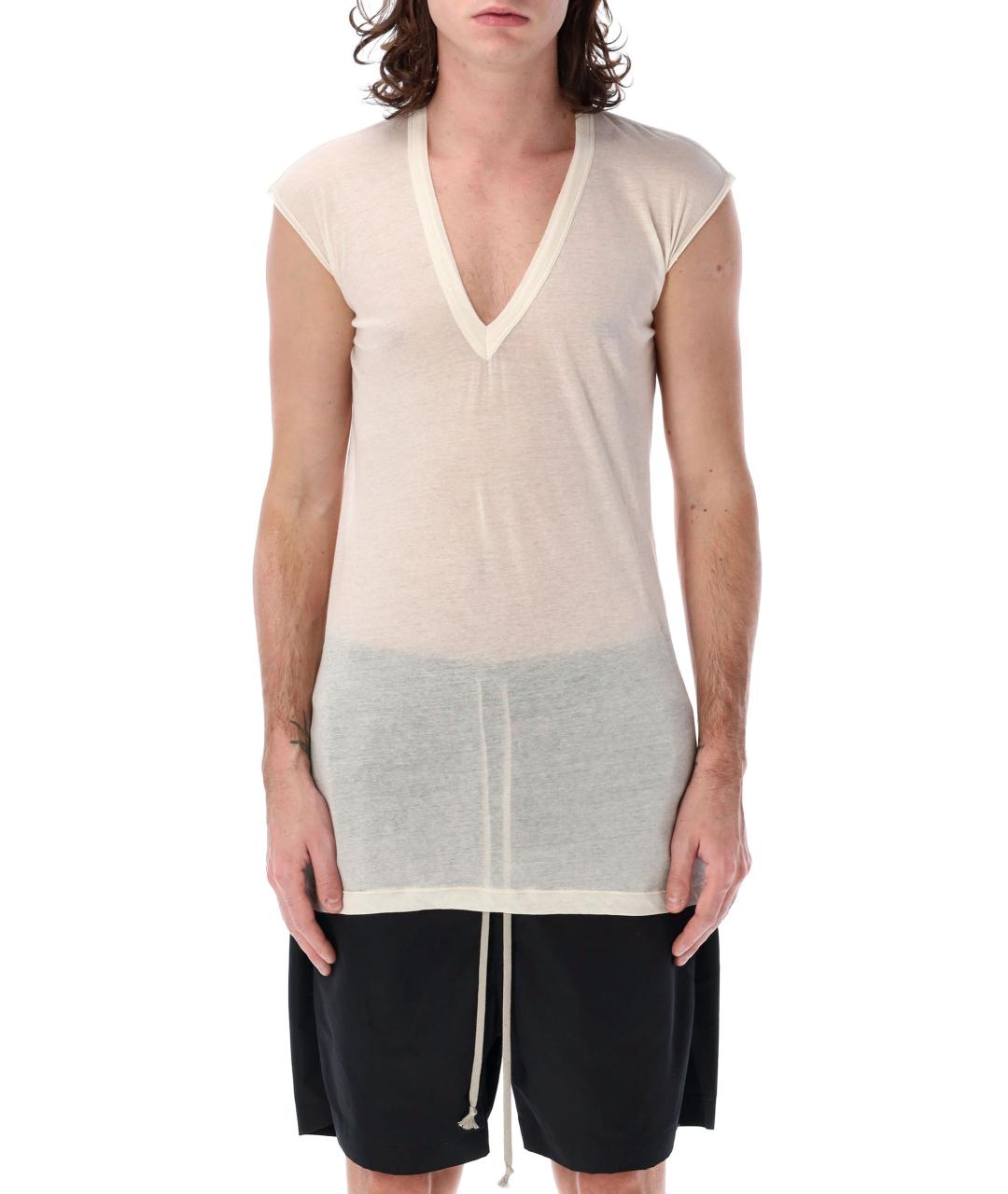 RICK OWENS Антрацитовая хлопковая майка, фото 2