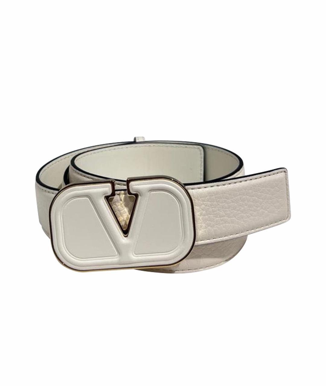 VALENTINO Бежевый кожаный ремень, фото 1