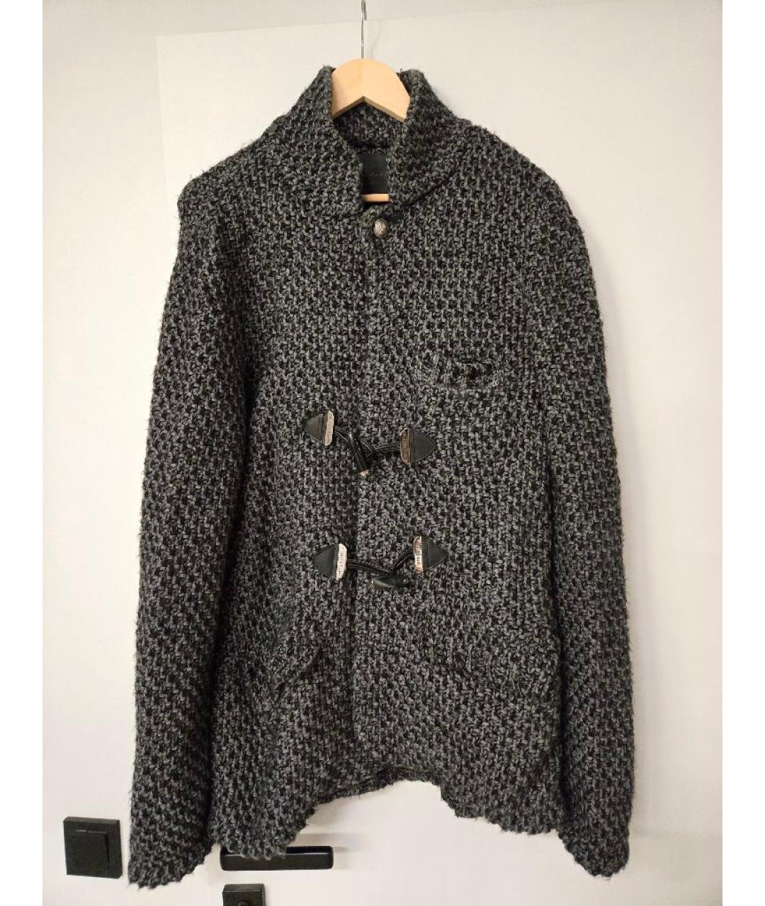 PHILIPP PLEIN Серый шерстяной кардиган, фото 10