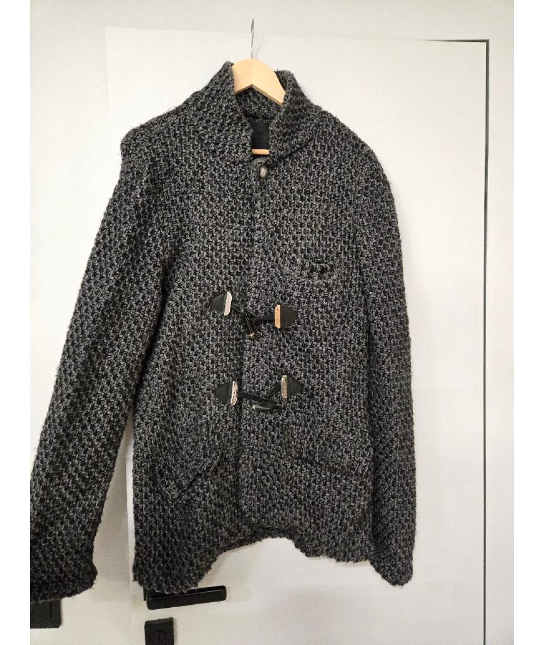 PHILIPP PLEIN Серый шерстяной кардиган, фото 9