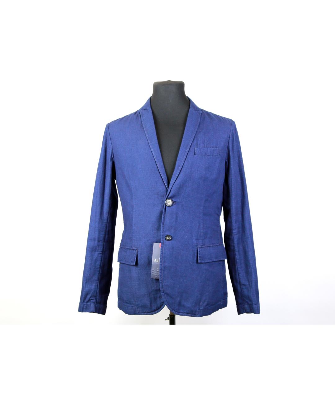 ARMANI JEANS Синий хлопковый пиджак, фото 9