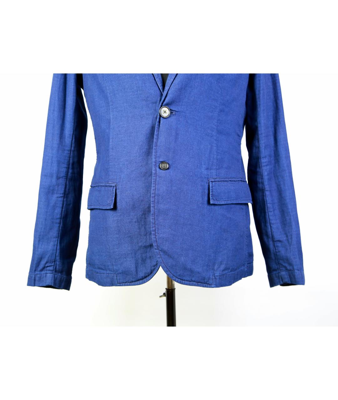 ARMANI JEANS Синий хлопковый пиджак, фото 5