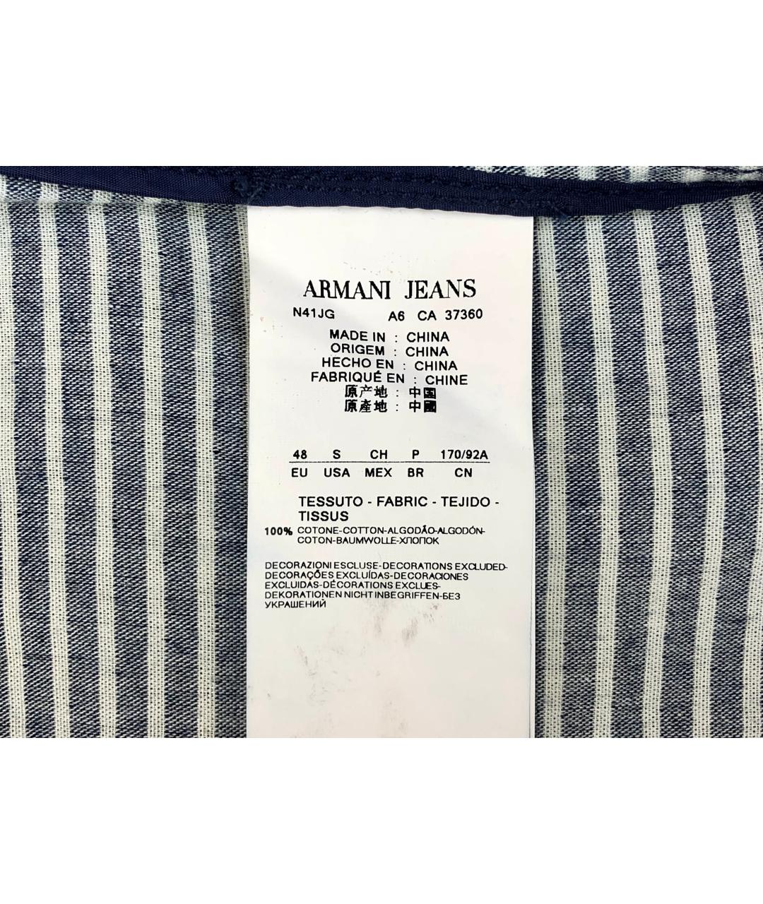 ARMANI JEANS Синий хлопковый пиджак, фото 7