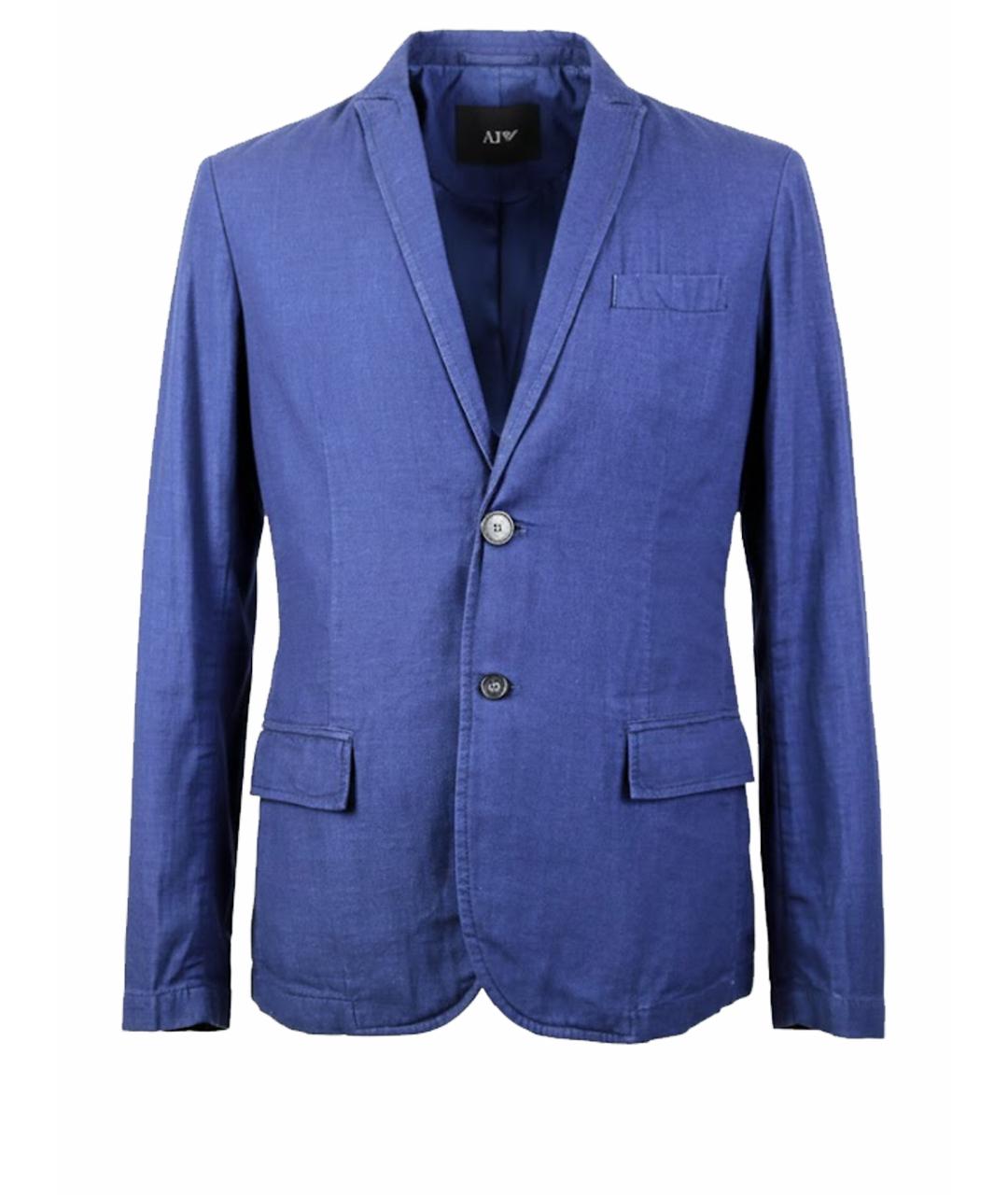 ARMANI JEANS Синий хлопковый пиджак, фото 1