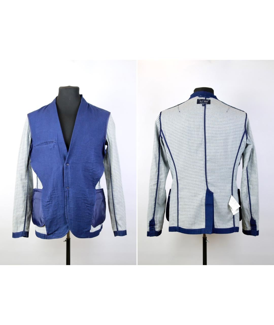 ARMANI JEANS Синий хлопковый пиджак, фото 8
