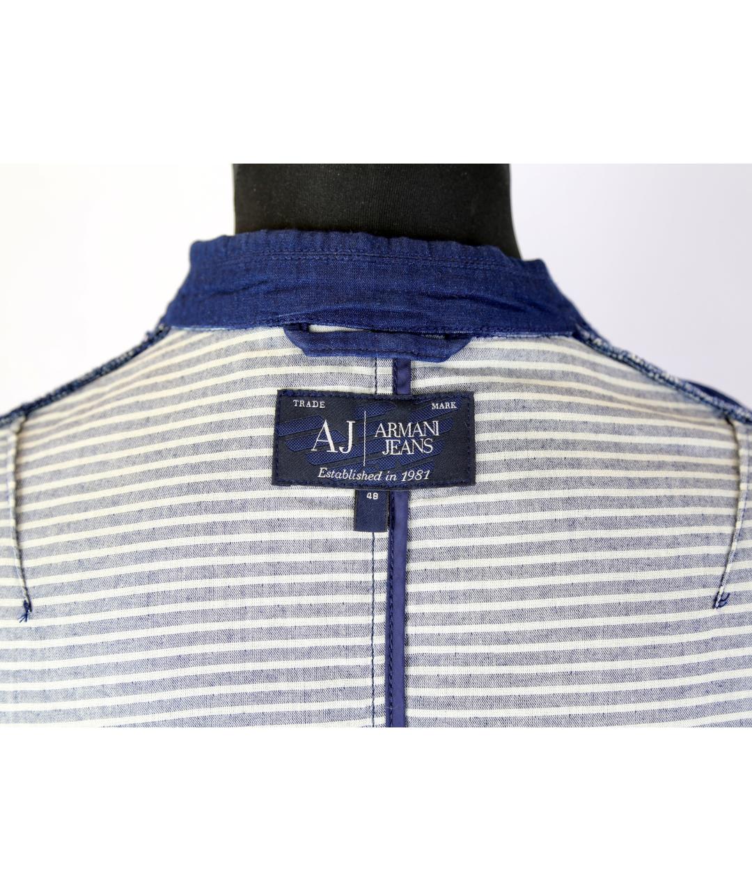 ARMANI JEANS Синий хлопковый пиджак, фото 3