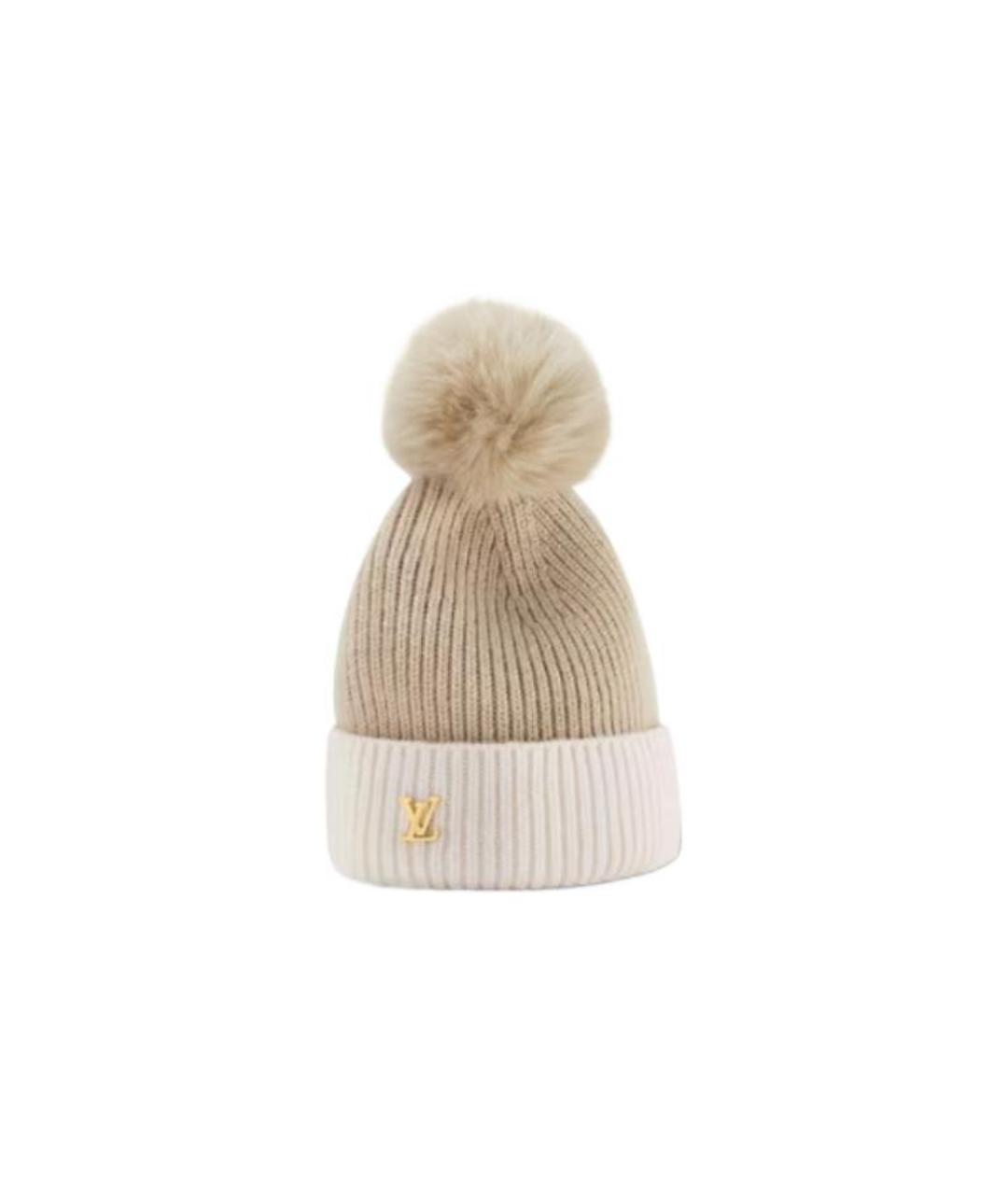 LOUIS VUITTON Бежевая шапка, фото 2