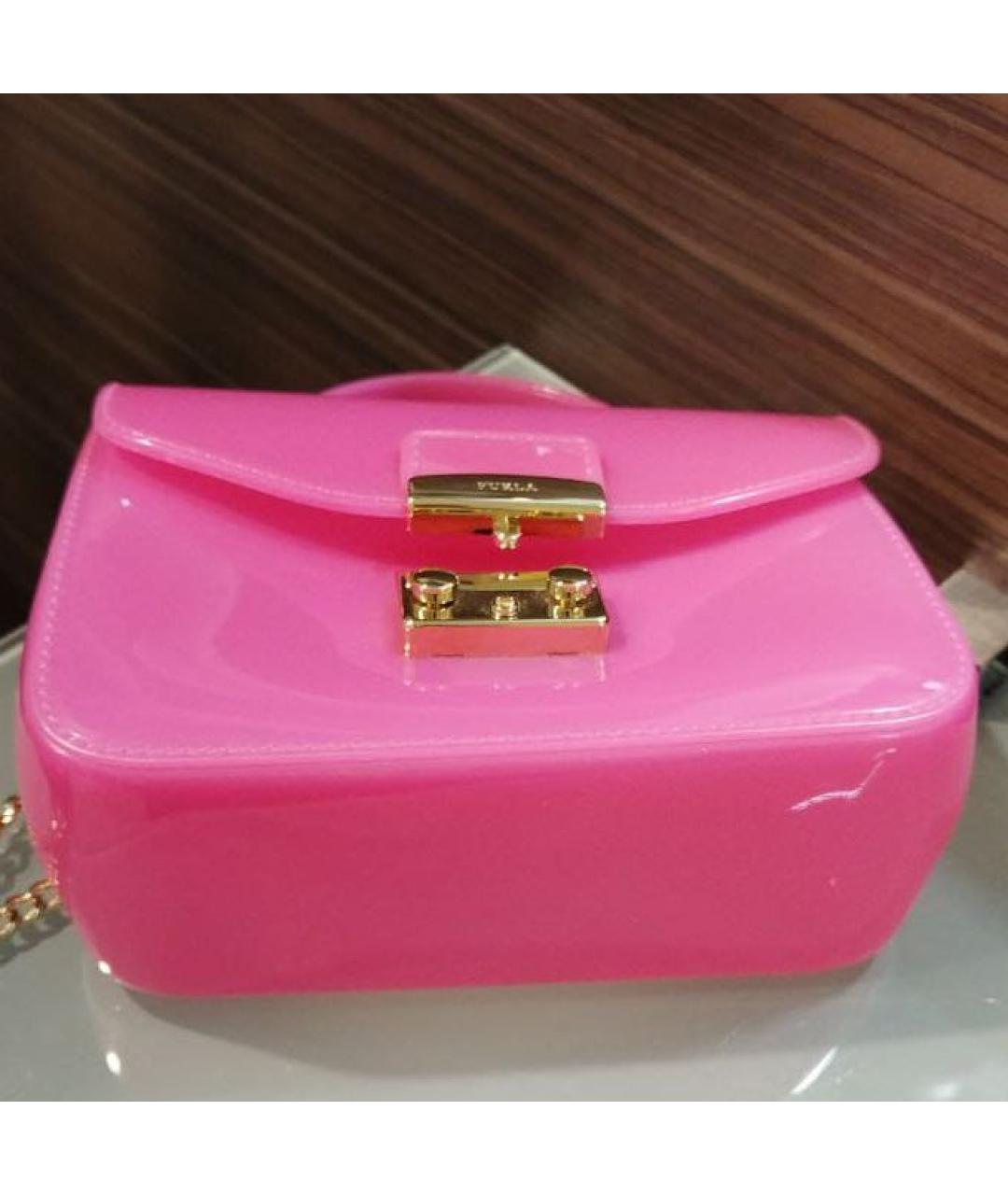 FURLA Розовая кожаная сумка через плечо, фото 4