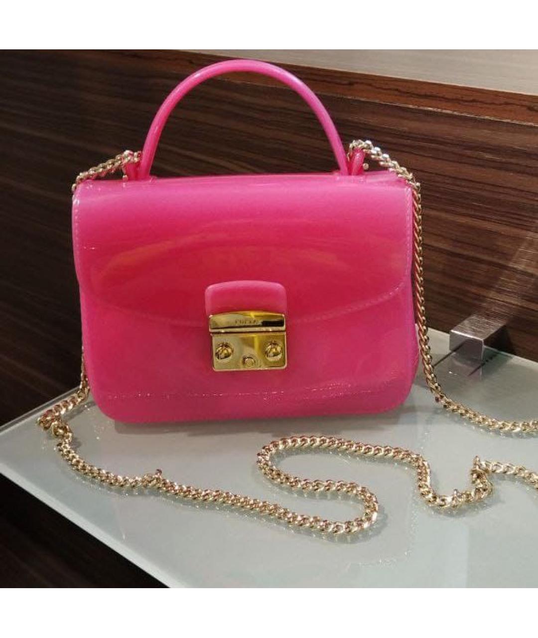 FURLA Розовая кожаная сумка через плечо, фото 5