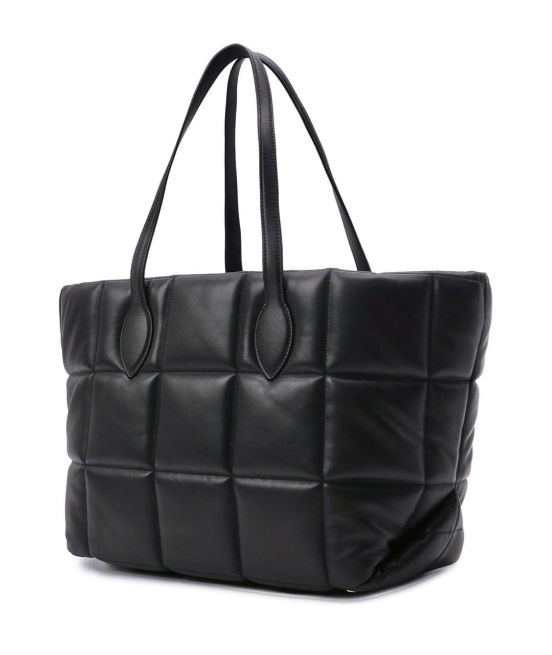 KHAITE Черная кожаная сумка тоут, фото 2