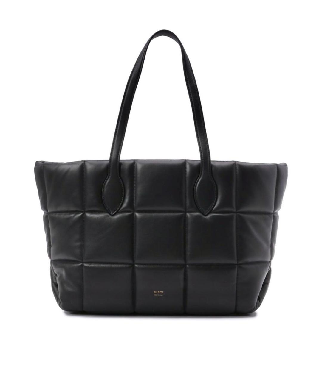KHAITE Черная кожаная сумка тоут, фото 1